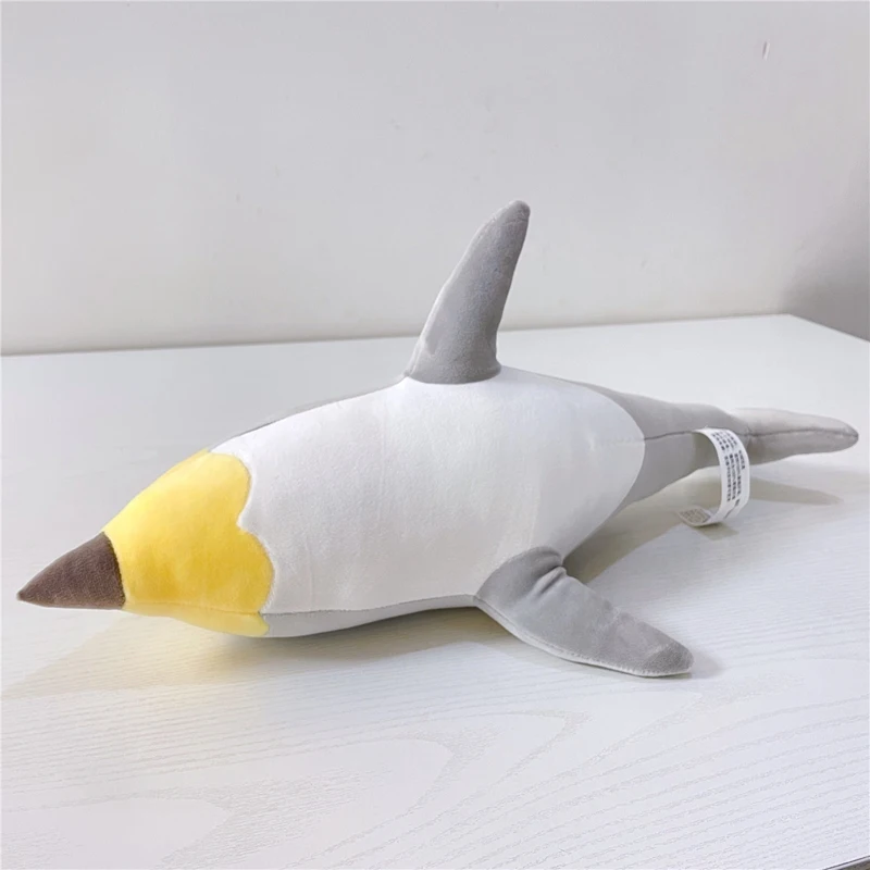 60/80/120cm Funny Grey Shark Pen Plush Toy Stuffed Soft Cute Sharks Doll Throw Pillow Cushion Kids Toys Birthday Christmas Gift