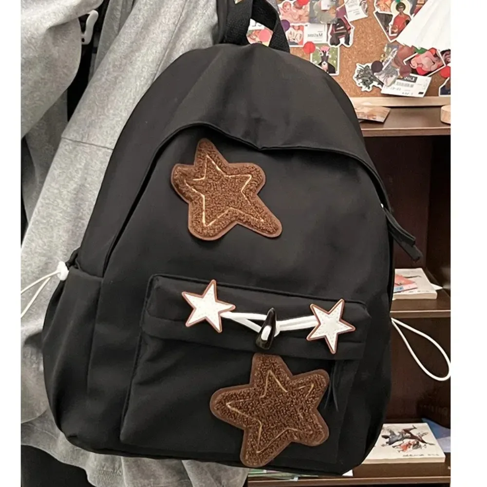 Mochila impermeable de gran capacidad para estudiantes, bolso escolar con patrón de estrellas, bolsos de hombro con cremallera