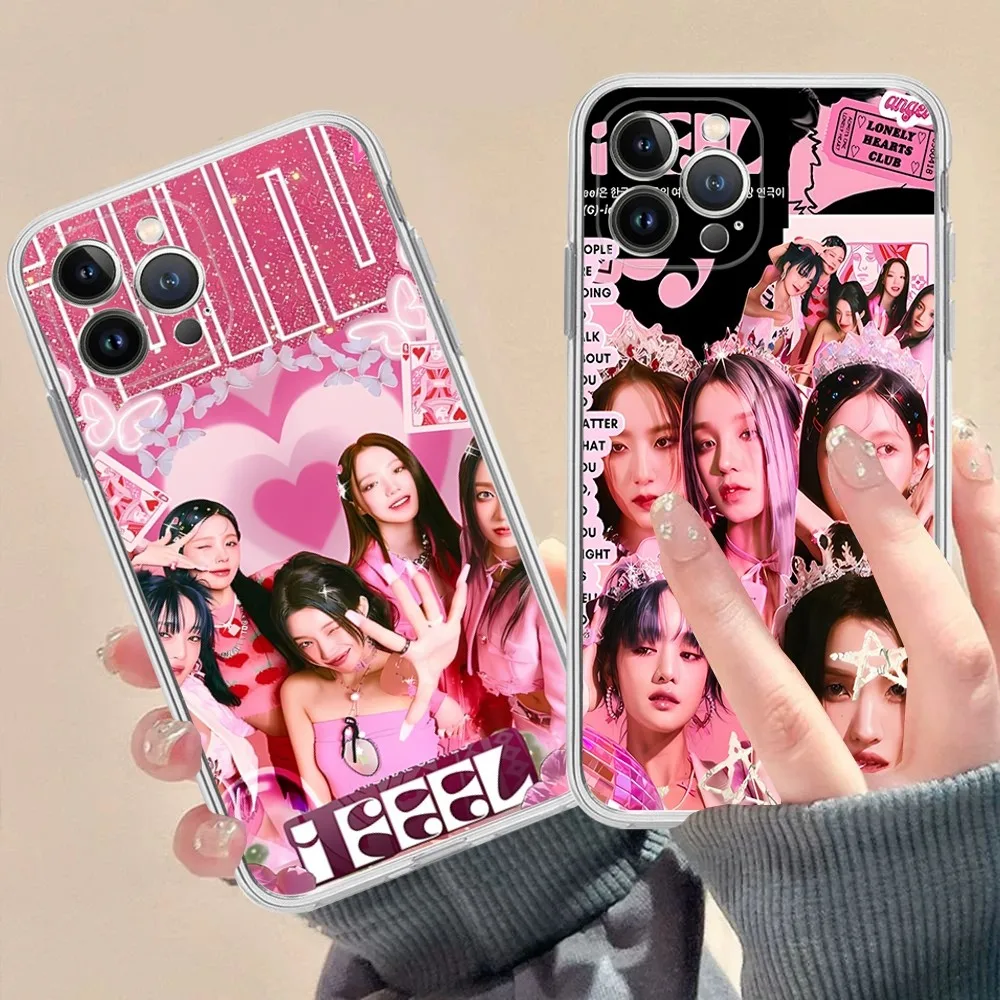 

Kpop GI DLE gidel Phone Case For iPhone 15 14 13 12 Mini 11 Pro XS Max X XR SE 6 7 8 Plus Soft Silicone Cover
