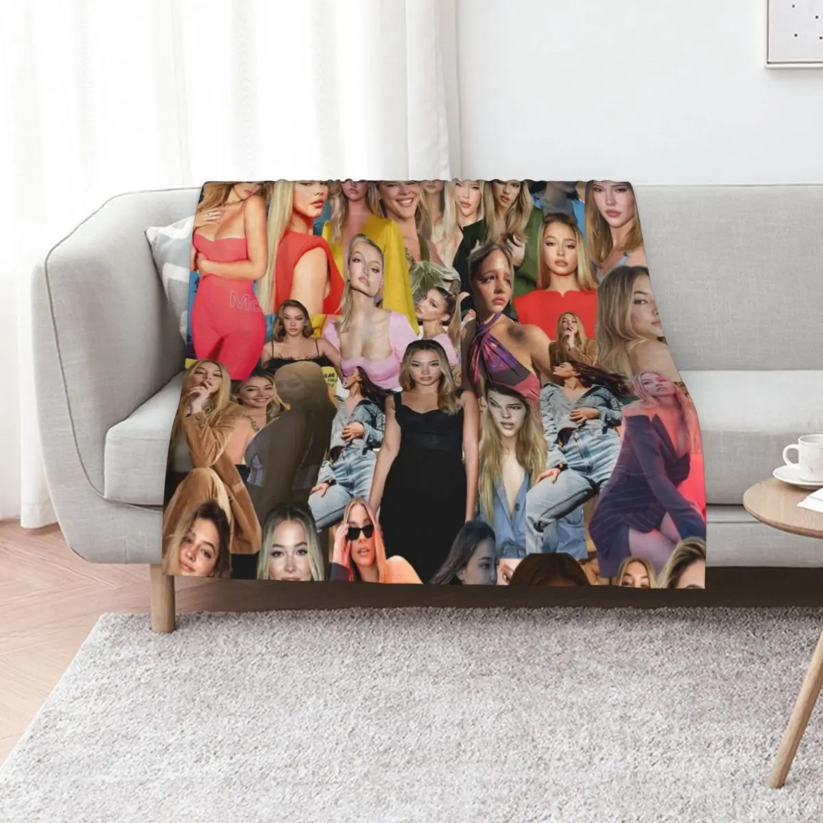 

Madelyn Cline Super Fine Beautiful Actress Aesthetic Collage - 1 Throw Blanket Cute wednesday manga Personalized Gift Blankets