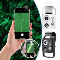 200X Mini Pocket Phone Microscope Led With 2 Level Of Brightness Adjustable Wide Application For Insects, Antique Jade Appraisal