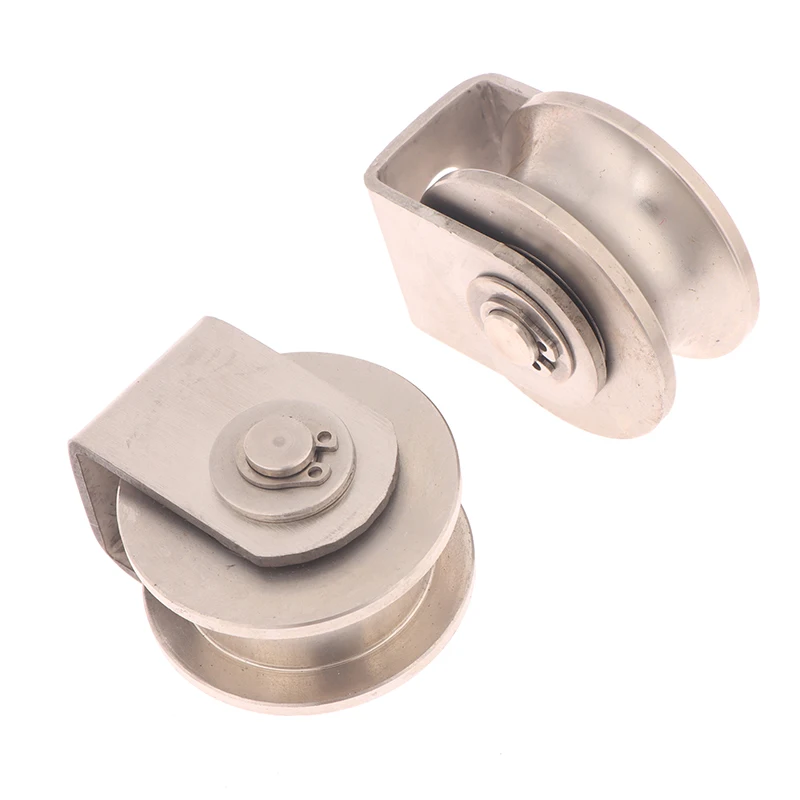 Rolo de porta de chuveiro estilo U/V/H de aço inoxidável 201 de peça única; Polia e rolamento da roda da porta deslizante; Acessório para móveis,