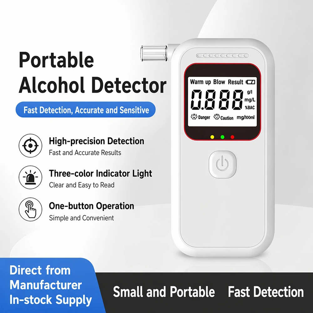 Alcohol Breathalyzer Tester with Voice Announcements Digital Alcohol Concentration Tester Home Drunk Driving Analyzer