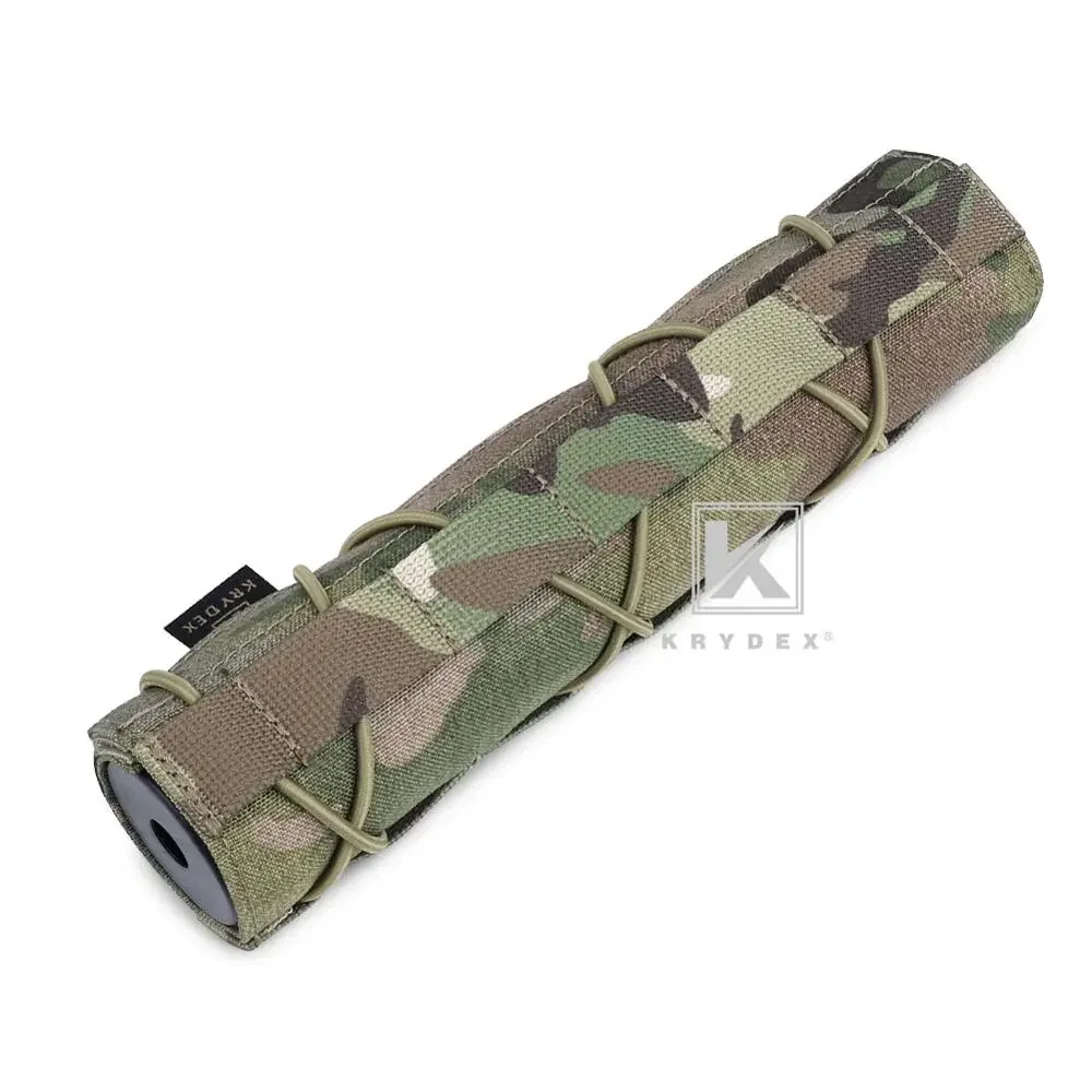 KRYDEX 22CM Tactical Muffler Protective Case Shooting Suppressor Nylon Silencer Protector Cover For Surefire Airsoft Accessories