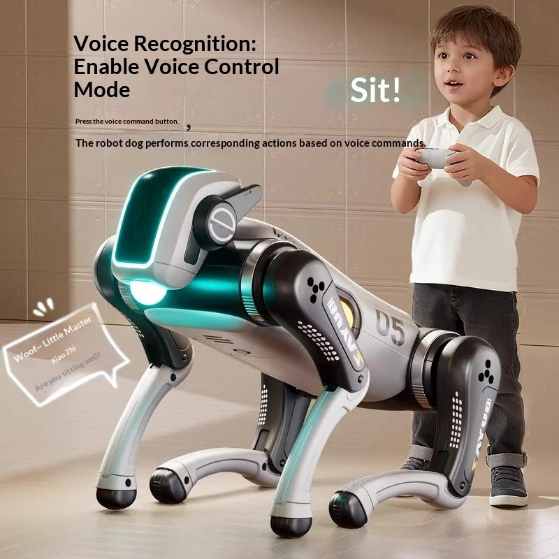 AI Remote Control Robot Dog German Voice Controlled Electric Mechanical Educational Interactive Toy For Boys Kids Birthday Gift