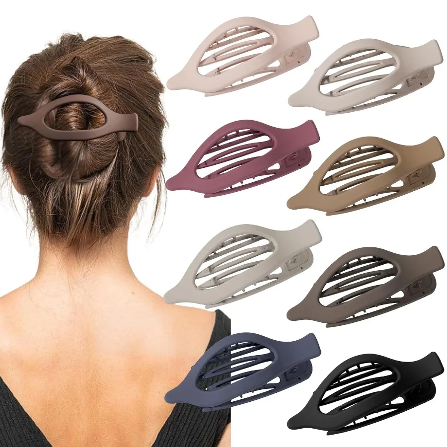 

8PCS Flat Hair Clips for Women Matte Hair Claw Clips for Thick Thin Hair NoSlip Hair Clips Strong Hold French Duckbill Styling