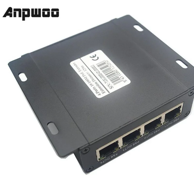 Extensor PoE IEEE802.3af de 4 puertos para cámara IP, extensor de 120m de distancia de transmisión con puertos LAN de 10/100M