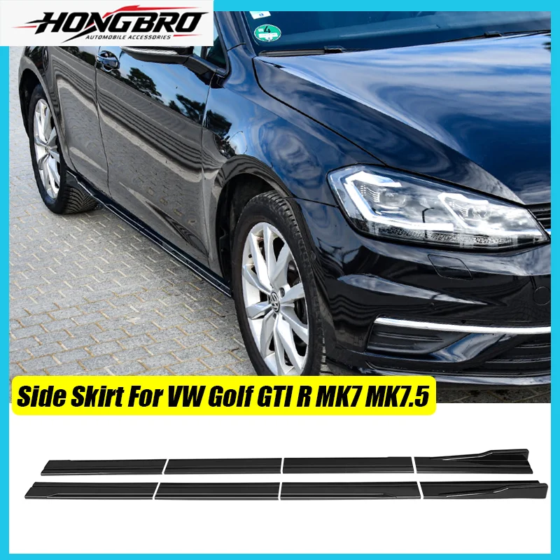 For 12-20 Volkswagen VW Golf GTI R MK7 MK7.5 Car Side Skirt Extensions Rocker Panels Side Trim Spoiler Factory Outlet Gloss Blac