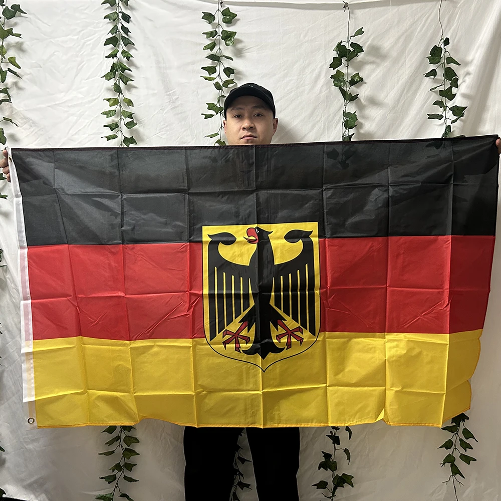(TIKI FLAG) Germany Emblem Flag 90X150cm 3x5fts polyester hanging Germany National Emblem Flag banner for home decoration