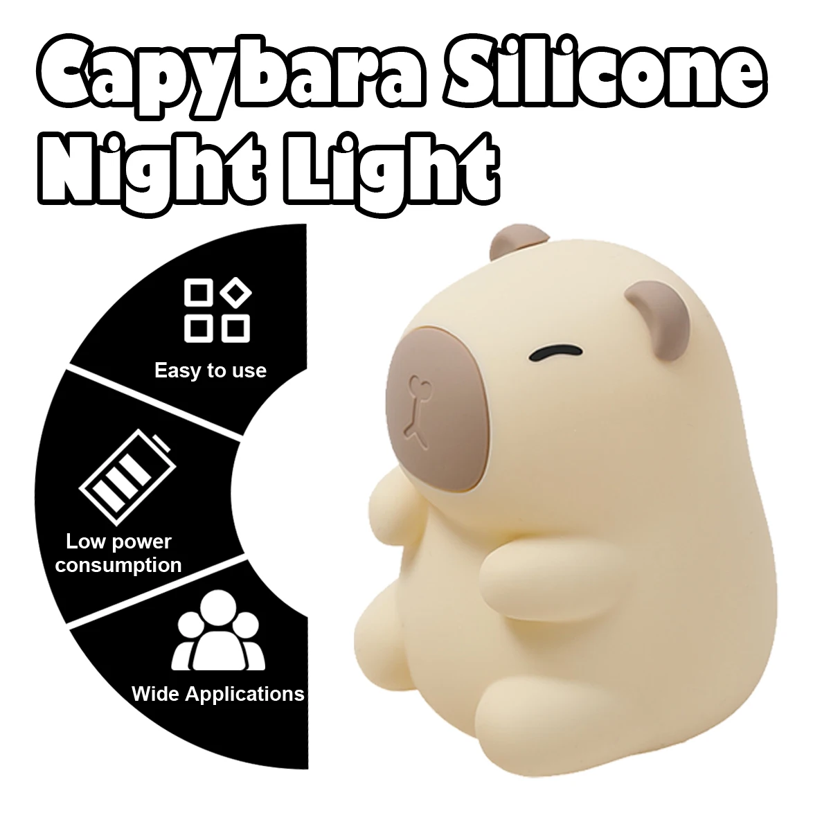 Capybara Night Light Cute Silicone Gift USB USB Rechargeable Bedside Slepp Rechargeable Sleeping Light Children's Silicone LED