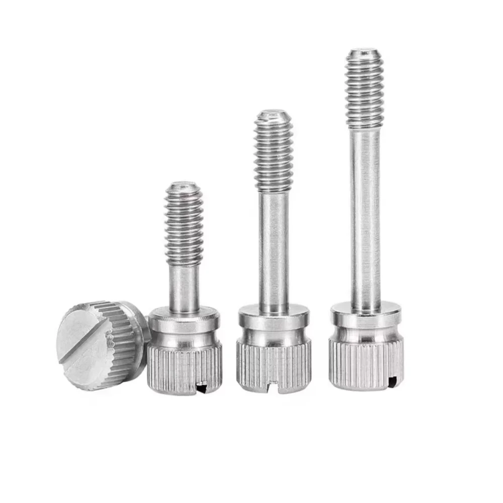 Short Head Slotted Captive Hand Screw M2 M2.5 M3 M4 M5 M6  304 Stainless Steel Knurled Thumb Anti-loosening Screws Bolts