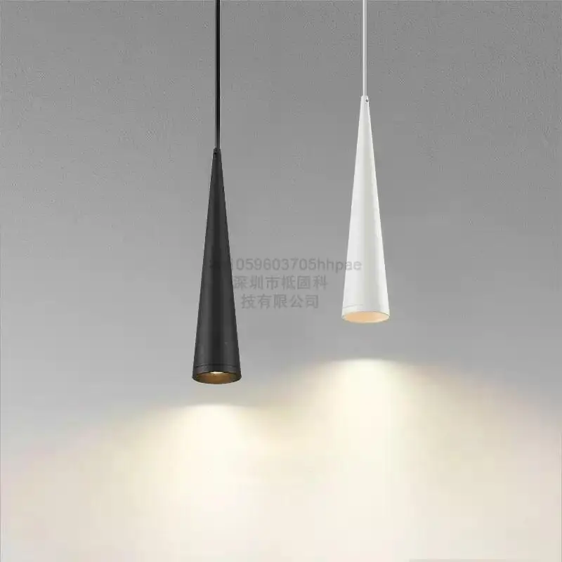 اسطوانة قلادة LED مصباح عكس الضوء 220 فولت أنبوب طويل ديكور قلادة ضوء غرفة الطعام مصباح معلق 7 واط 12 واط ثريا للديكور المنزل