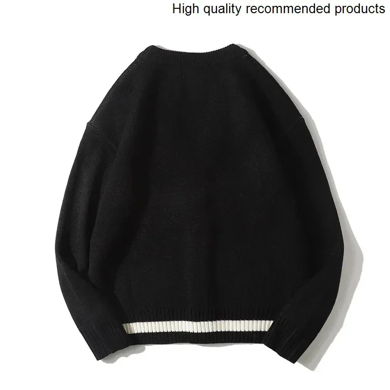 マッチングカラー冬 V ネック新しいセーターメンズルーズカジュアルニットセータージャケット