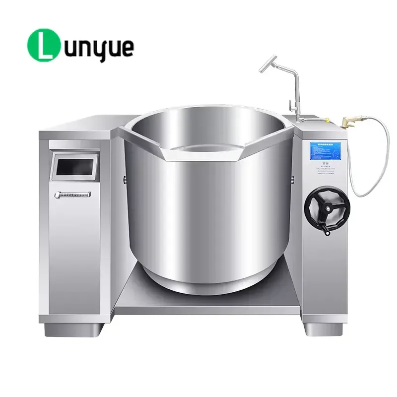 Electric Commercial Tilting Braising Pan Double Pot Industrial Cooking Machine Kitchen Equipment for Restaurant Canteen High