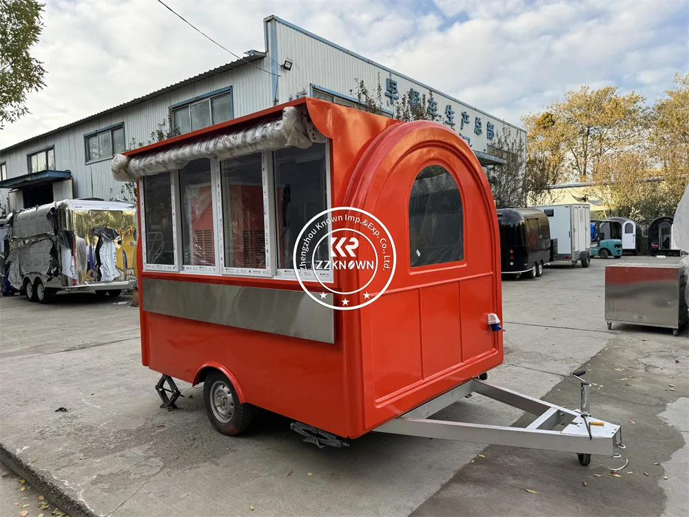 Koffiekiosk Concessie Food Truck Van Ijs Snackwagen Aangepaste volledig keukenapparatuur Voedselaanhangwagen met wielen