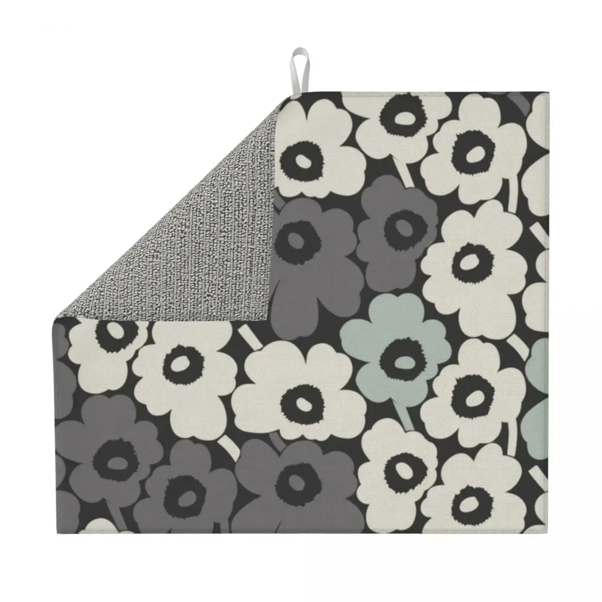 Custom Little Poppy Print Dish Drying Mat for Kitchen Absorbent Quick Dry Modern Style Microfiber Drainer Pads