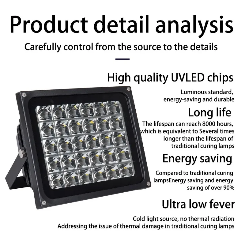 عالية powerLED الأشعة فوق البنفسجية علاج 40nm 39nm 365nm مصباح الأشعة فوق البنفسجية ل SLA DLP طابعة ثلاثية الأبعاد الراتنج PCB إصلاح الزيت الأخضر اليدوى لتقوم بها بنفسك علاج