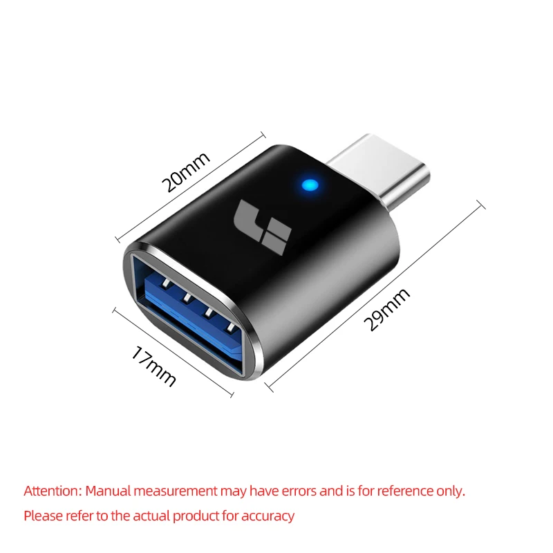 2024 for Li Lixiang L7 L8 L9 ONE 2023 LED USB 3.0 To Type C Adapter 3A Fast Charging Type-C To USB OTG 5Gbps Data Transfer