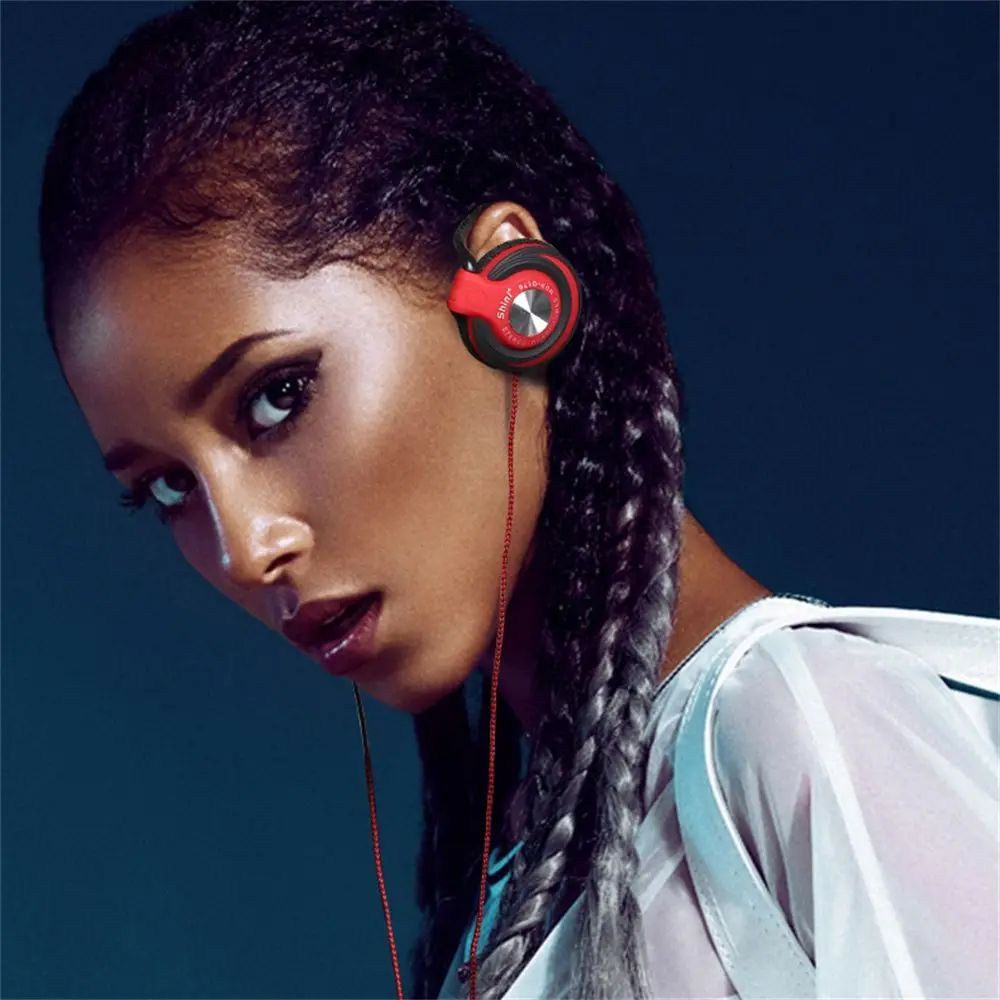 Auriculares deportivos portátiles para correr, FM y sobre la oreja, enchufe de 3,5mm para teléfonos/MP3/MP4, auriculares con cable, auriculares para colgar en la oreja