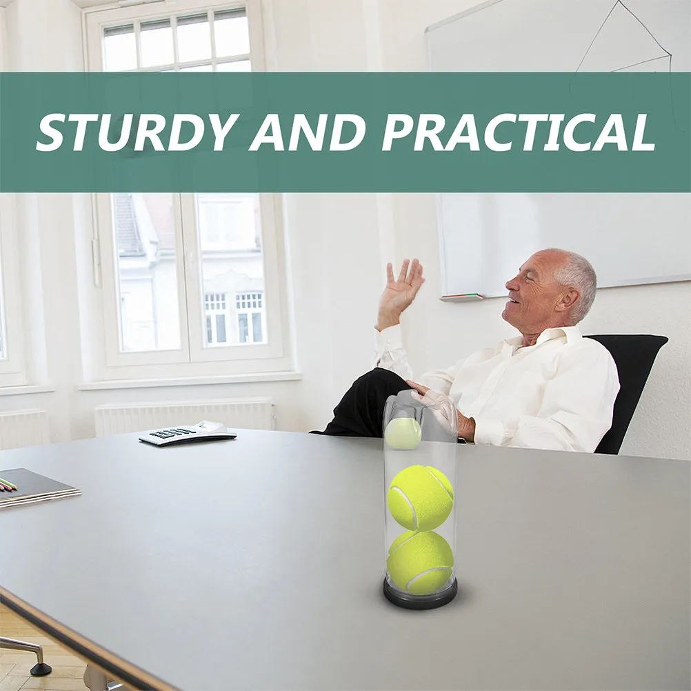 

2Pcs Tennis Ball Holder Bottle Shape Transparent PVC Material Portable Multi Function Balls Storage Container Sports Organizer