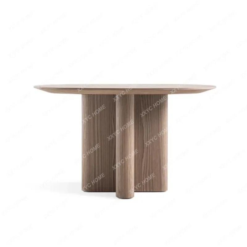 Minimalist solid wood oval multi-person table creative high-light restaurant table