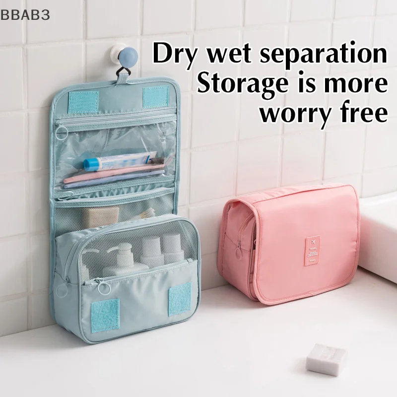 Travel Makeup Bag Waterproof Toiletries Organizer High Quality Women Neceser Bathroom Hook Wash Pouch Hook Storage Bag