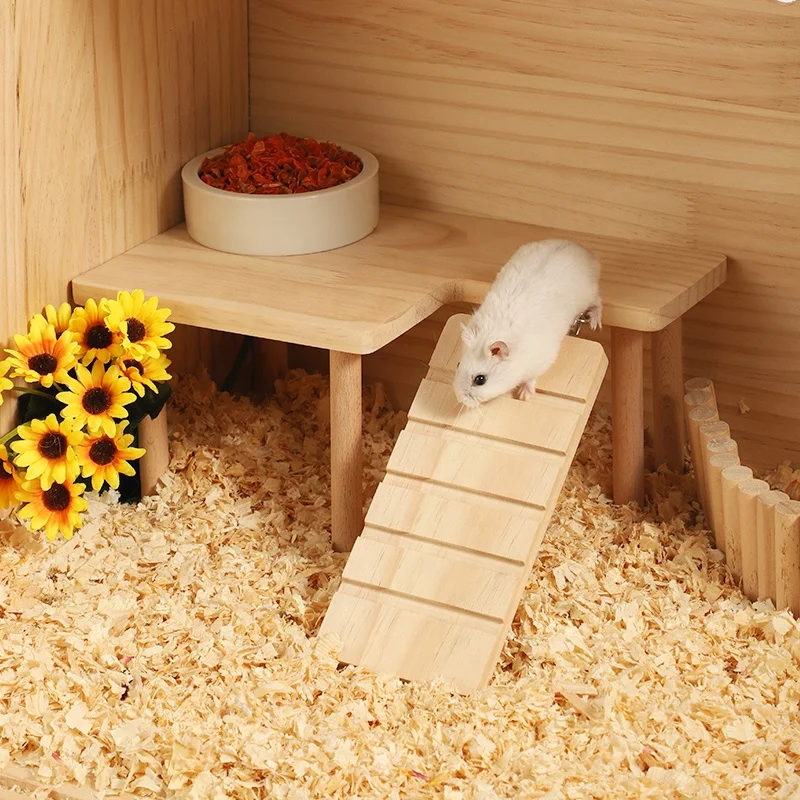 Factory Direct Supply Wooden Hamster Toy Guinea Pig Hamster Platform Table Large Flat Ladder Platform