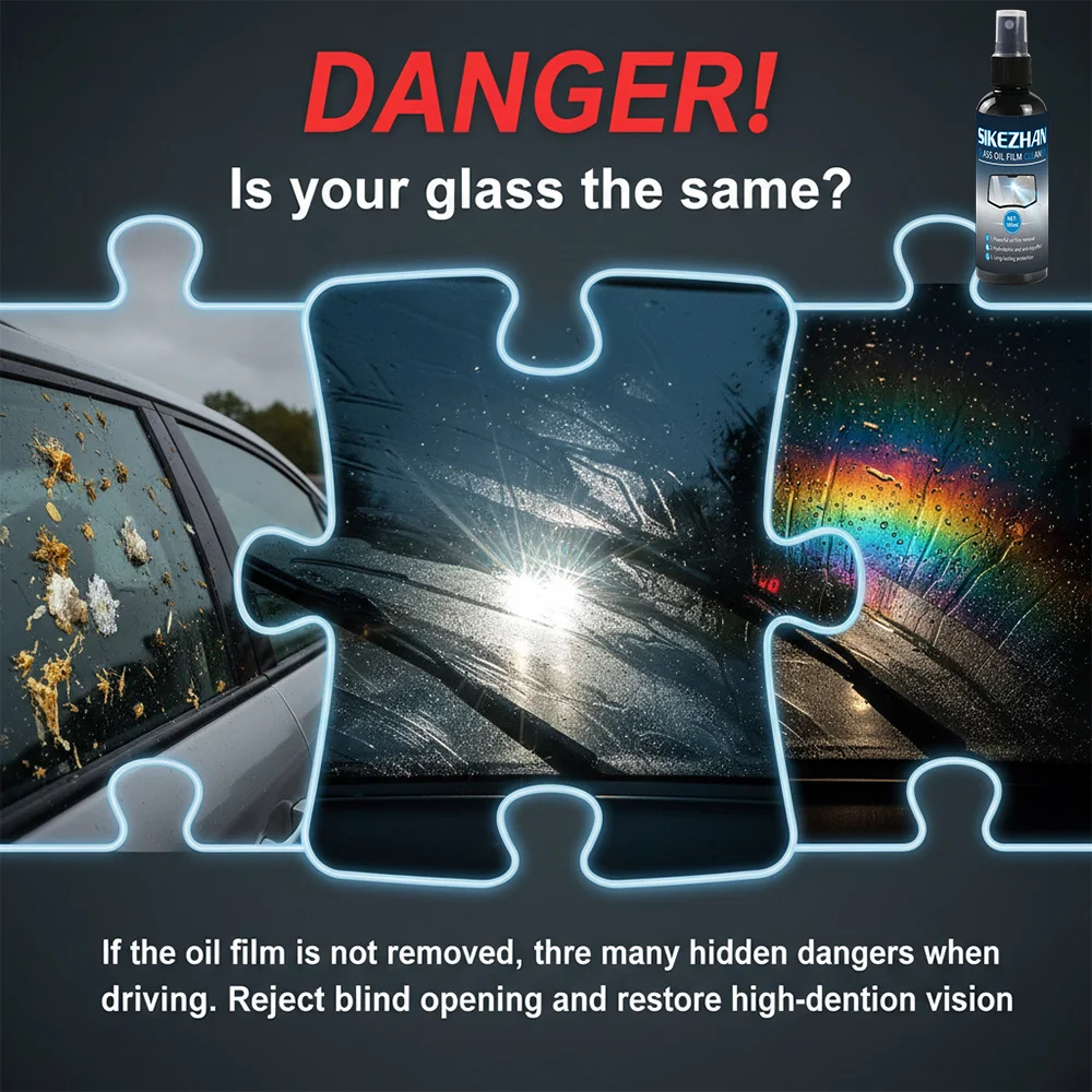 105ml Car Windshield Oil Film Remover and Glass Scraper for Water Stains and Glare on Car Windows, Mirrors, and Shower Doors
