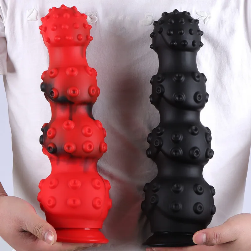 

Oversized Anal Plug Soft Dildos Stimulate Anus and Vagina Liquid Silicone Anal Beads ButtPlug Dilator with Suction Cup Sex Toys