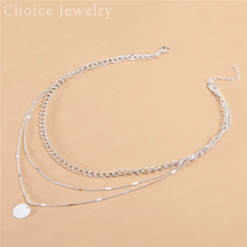 925 Sterling Silver Gold Round Pendant Chain Necklace For Women And Man Fashion Charm Jewelry Wedding Accessories