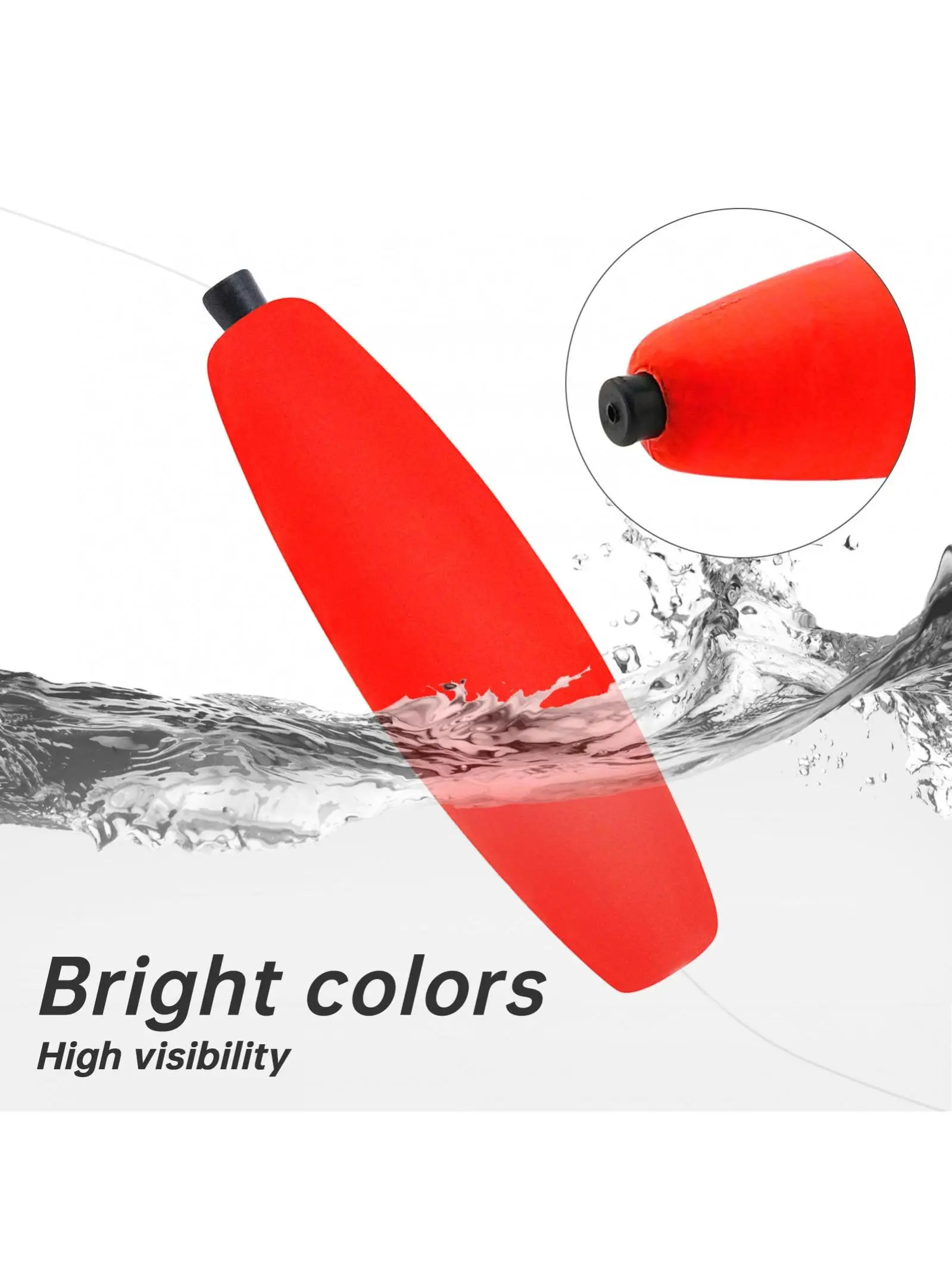 Flotteur de pêche en mousse dure colorée pour poisson-chat, flotteurs de pêche de flottabilité de bain, 4 couleurs en option