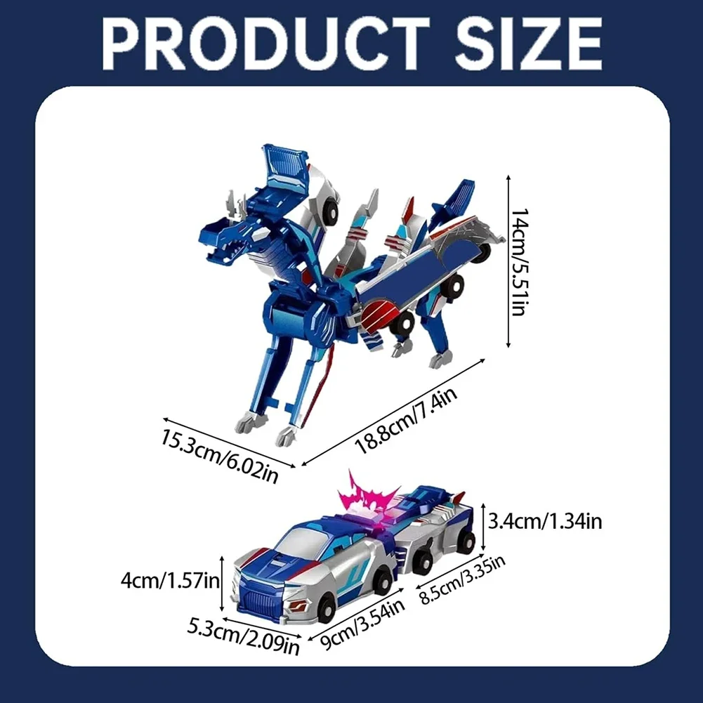 Creative รถเปลี่ยนเป็นของเล่นยูนิคอร์น 2 ใน 1 Winged Pegasus รถยนต์รุ่น Inertial เลื่อน Racing รถ Impact Deformed ของเล่น
