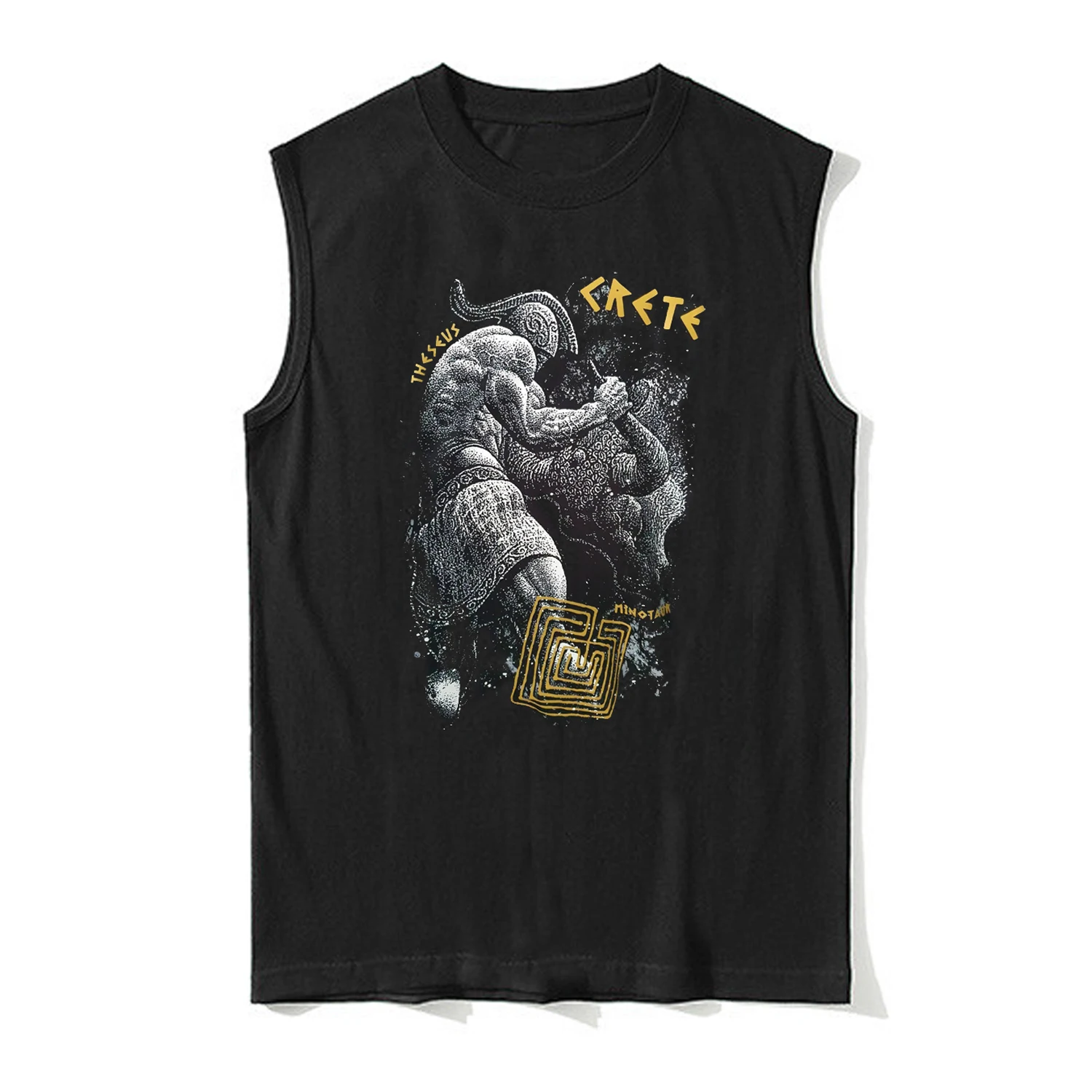 Greek Mythology Theseus Vs Minotaur Tanktop 100% Cotton O-Neck Summer Casual Mens Vest Sleeveless T-shirt Fashion Streetwear