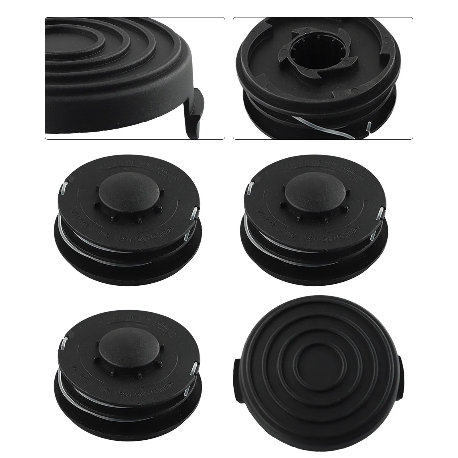 Spool Cap Cover and 3 Trimmer Heads Compatible with For GC-ET 4530 for rtv 400 for rtv 550 for rtv 550/1 Electric Lawn Trimmer