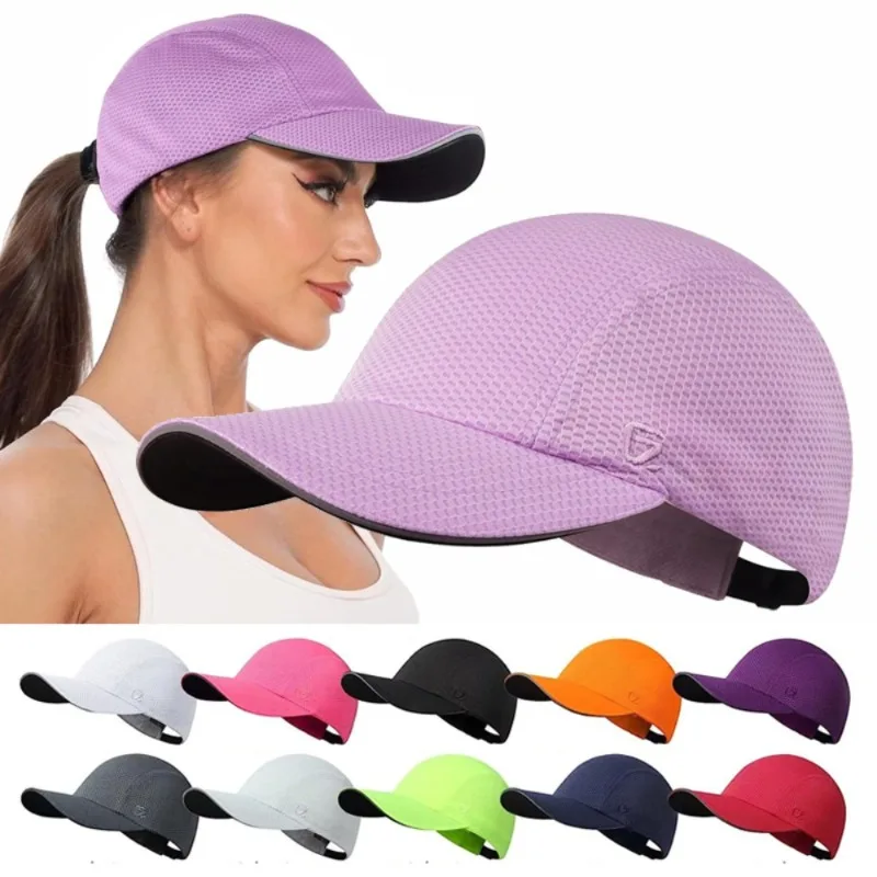 GADIEMKENSD Women Performance Running Hat Ideal for Race Day - Mesh - Panelled for Airflow, Lightweight & Reflective for Safety