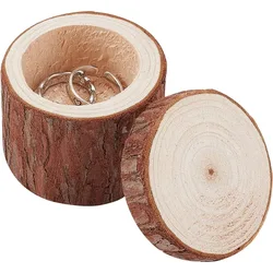 1pc Ring Box Wooden Ring Dish Storage Box Wedding Ceremony Wood Ring Bearer Box Rustic Ring Stand Jewelry Holder Storage Case