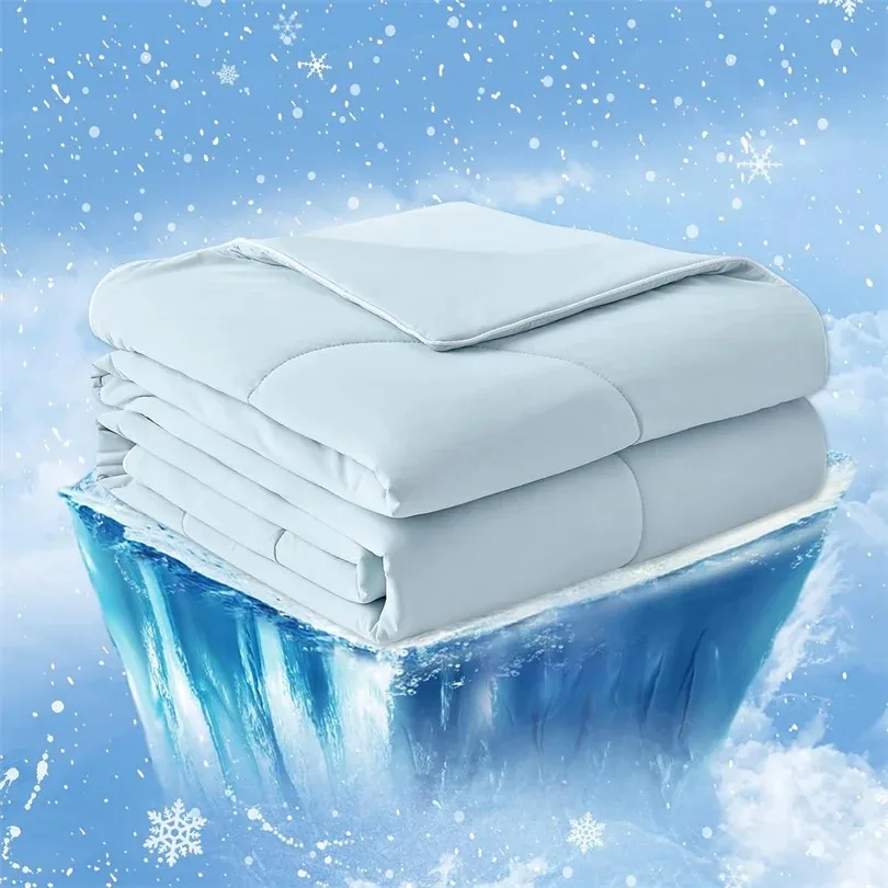 High Quality Cooling Comforter, Lightweight Smooth Air Condition Blanket Summer Quilt, Fluffy Soft Cold Touch Fabric Blanket
