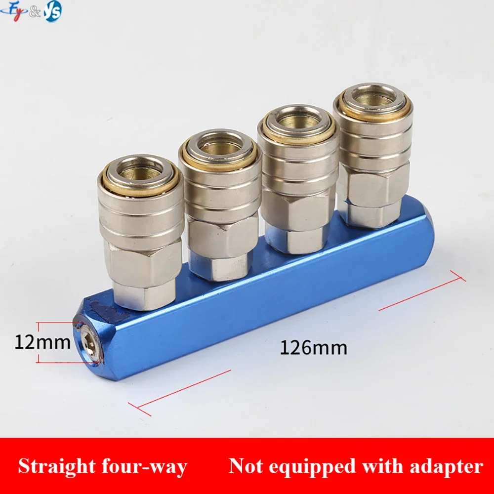 1/4“ Nickel Pneumatic Quick Joint Connect Straight-Trough Tee Two-Way Air Compressor Components Pneumatic Accessories