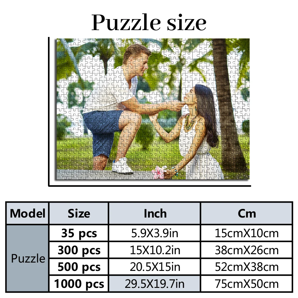 35/300/500/1000pcs Personalized Custom Photo Puzzle Couple photo Funny Adult Leisure Toys Gift