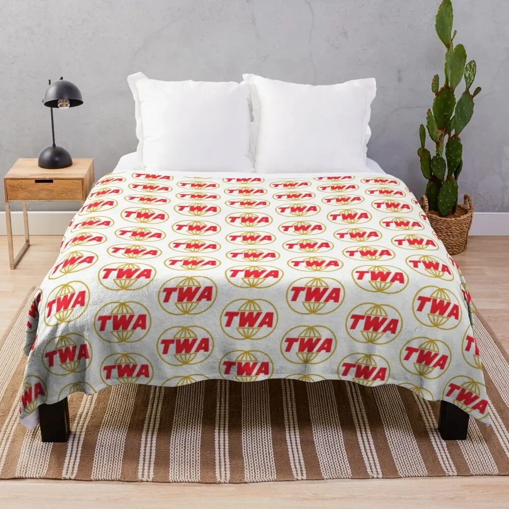 

TWA Airlines - Vintage Logo Throw Blanket Fluffy Shaggy Soft Plush Plaid Hairys funny gift Blankets