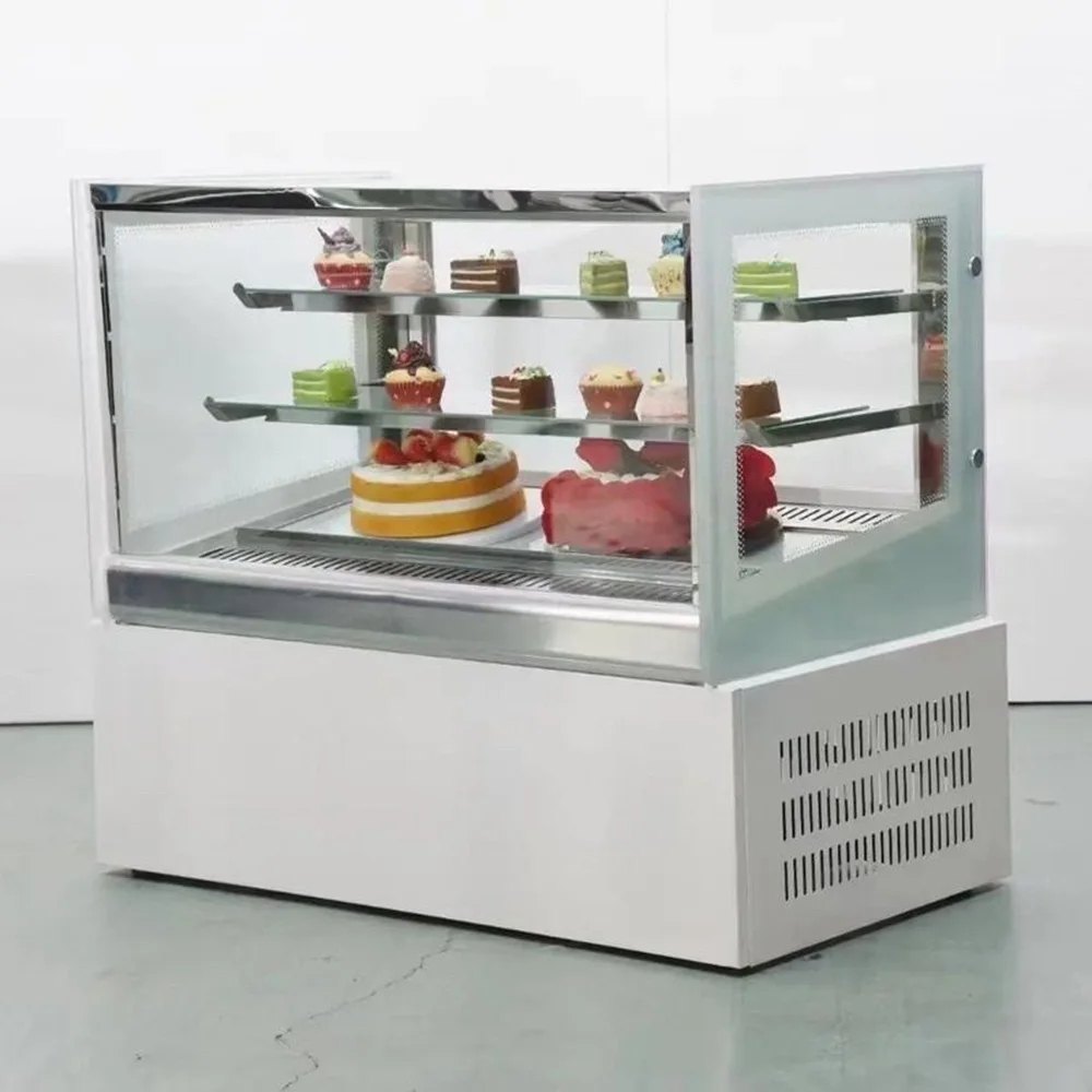 Desktop Right Angle Cake Display Cabinet Glass Commercial Small Dessert Display Cooler Western Pastry Sushi Fresh-keeping