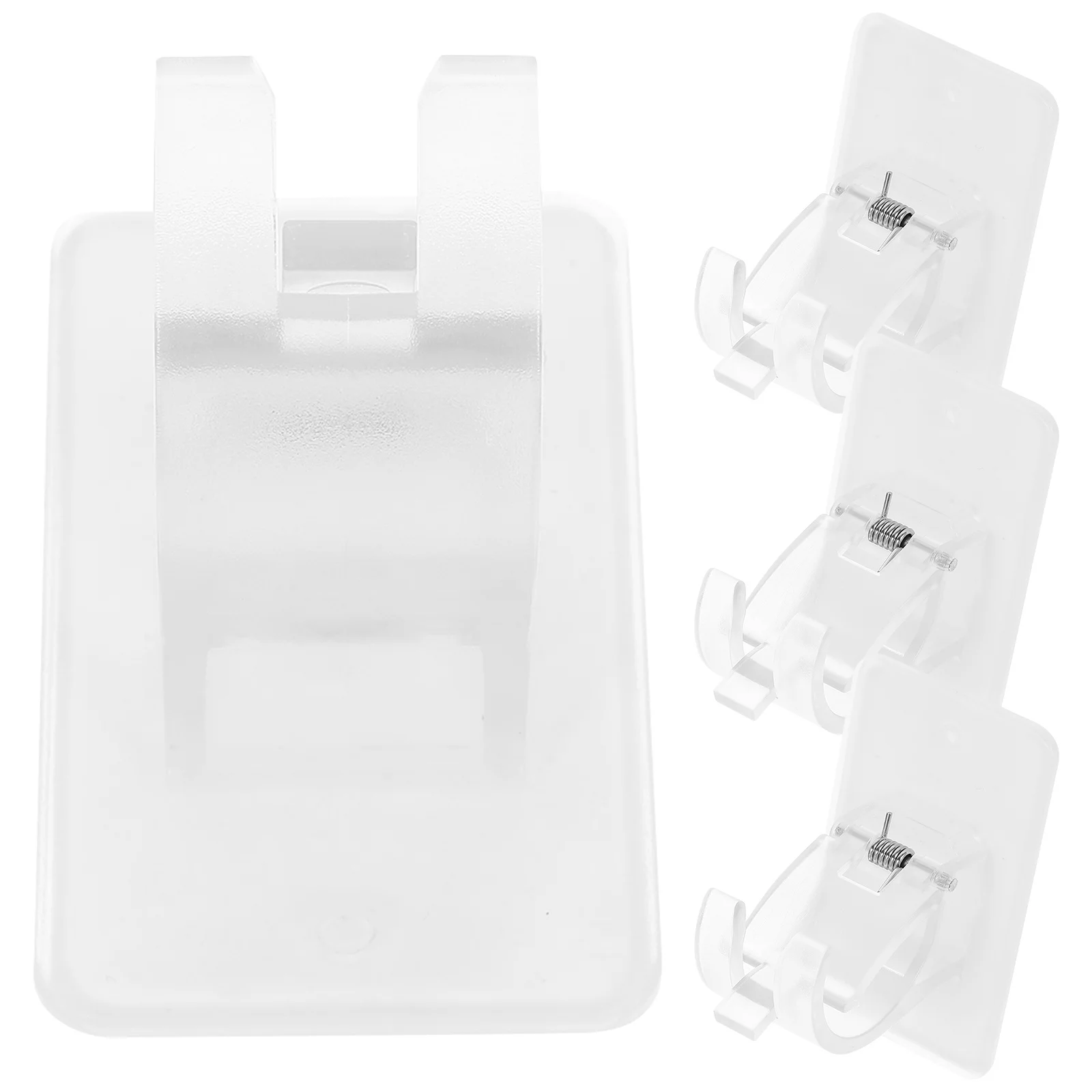 

4pcs Self-Adhesive Curtain Rod Brackets Sticky Holders No Drill Installation For Bathroom Bedroom Kitchen Wardrobe Towel Bar