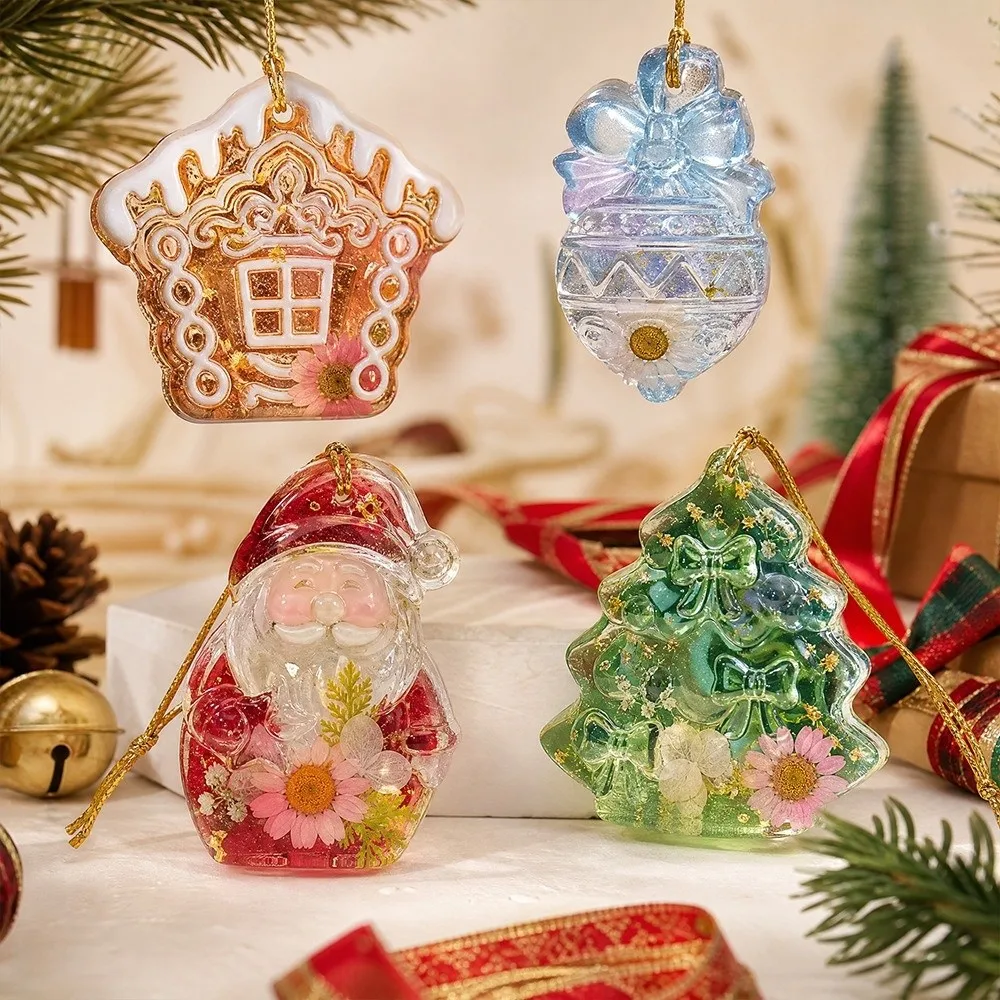 DIY Christmas Mini Mold Silicone Multi-purpose Plaster Wax Epoxy Resin Mold Easy Release Non-stick Cake Biscuits Cookie Mold