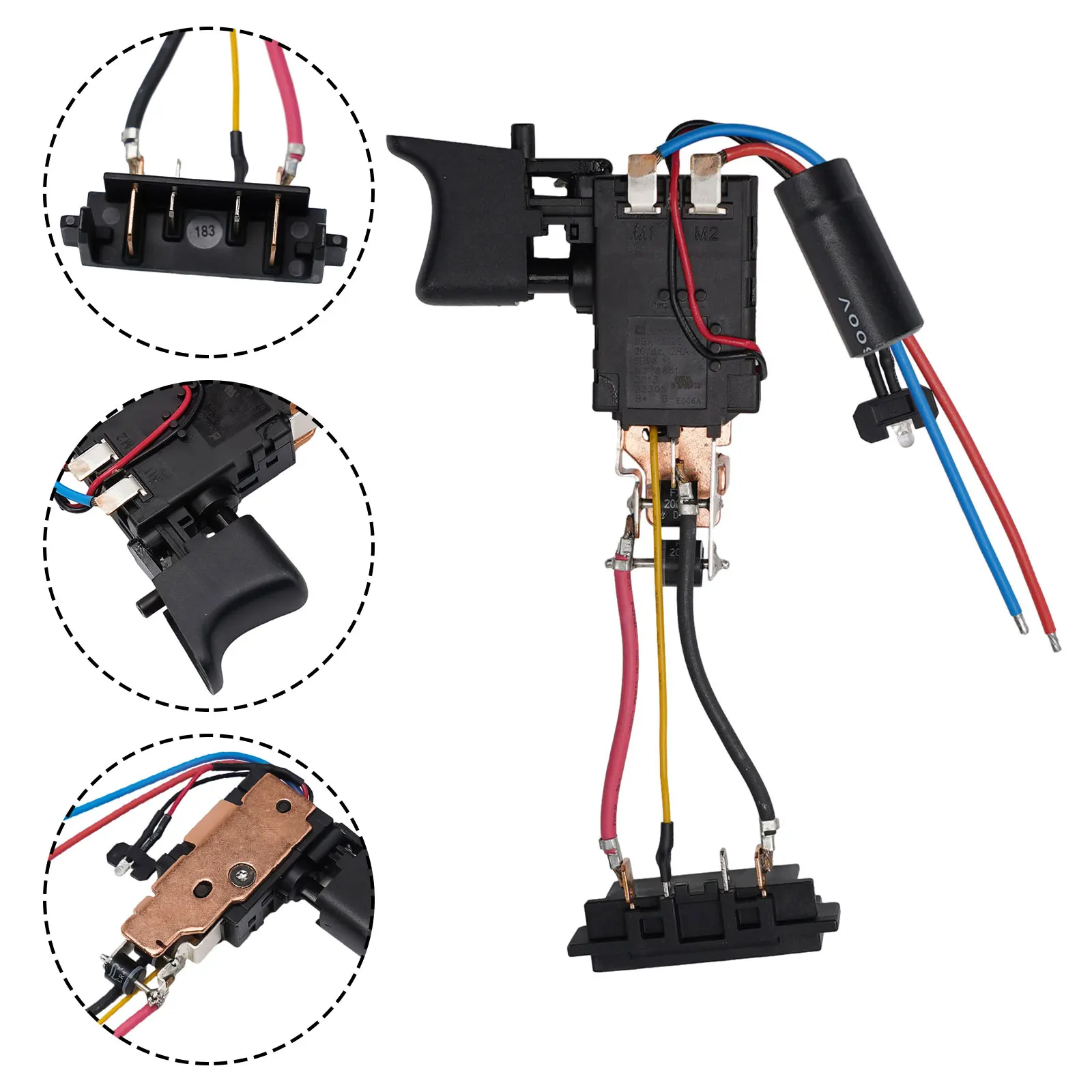 N335379 Switch for DCD771 DCD771C2 TYPE1 N279942 N337101 Replacement Power Tool Accessories Plastic and Metal Parts