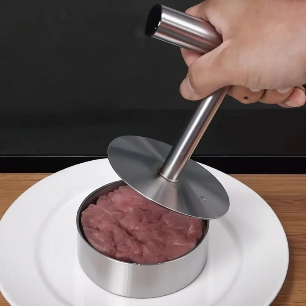 Adjustable Thickness Stainless Steel Hamburger Press Non-Stick Creative Burger Patty Maker Round Durable Patties Maker Rice Ball