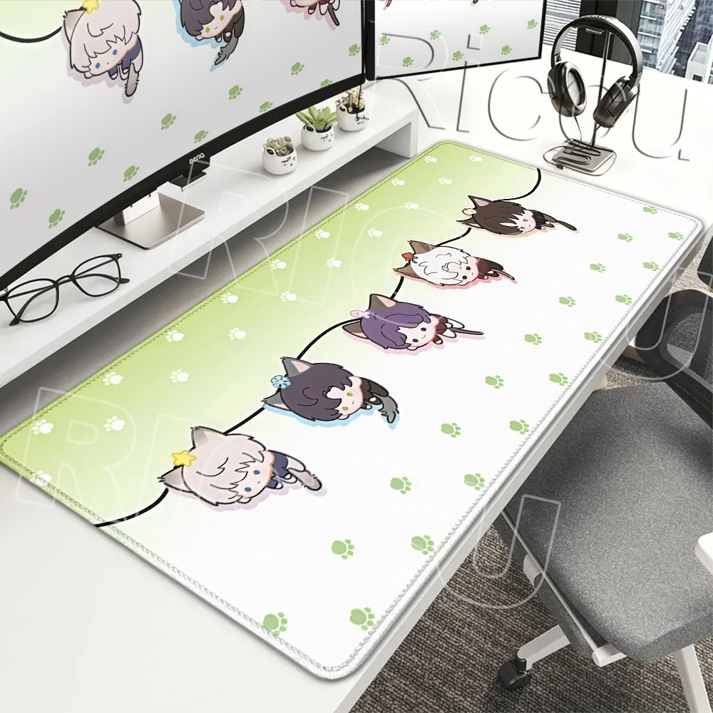 Game Love and Deepspace Mouse Pads Sylus Rafayel Zayne Xavier Caleb Anime Cute Cat Computer Keyboard Mats Cartoon Rubber Carpets