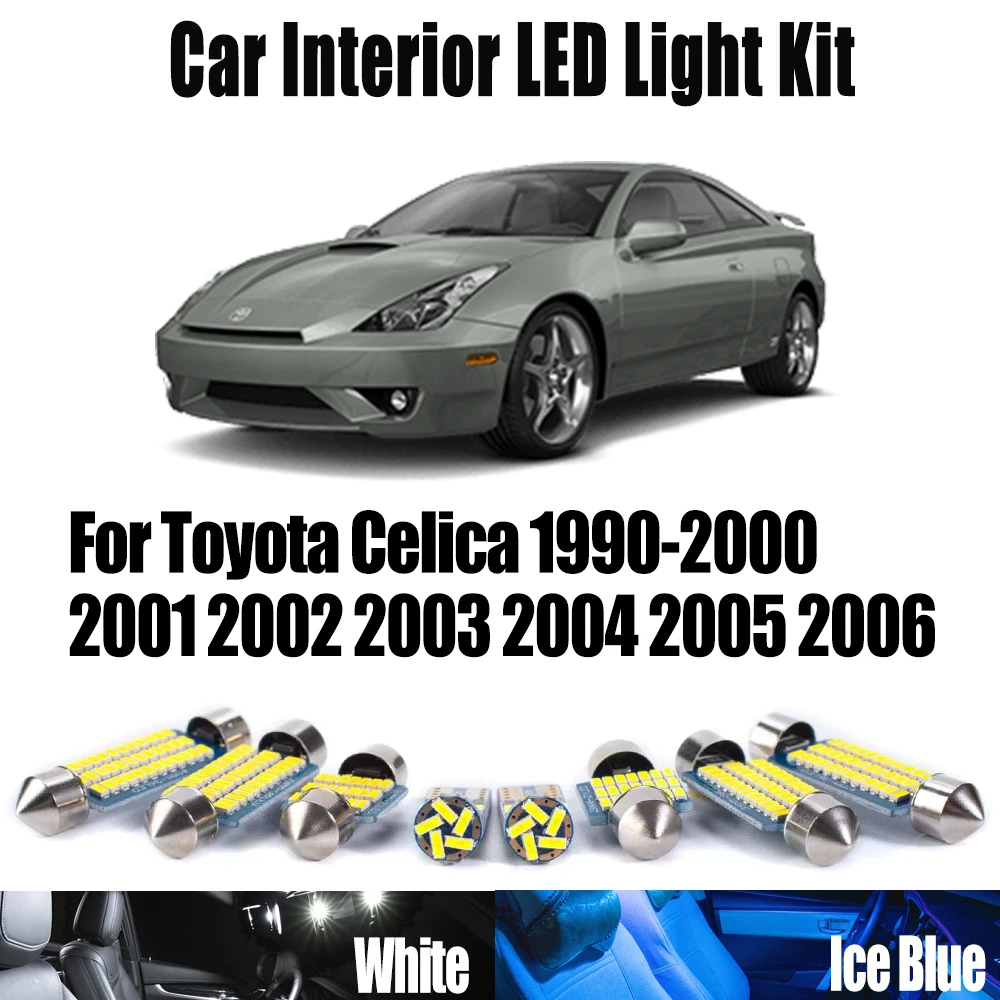 لتويوتا سيليكا 1990- 2003 2004 2005 2006 لوحة ترخيص لمبات Canbus اكسسوارات السيارات LED الداخلية خريطة قبة القراءة طقم إضاءة