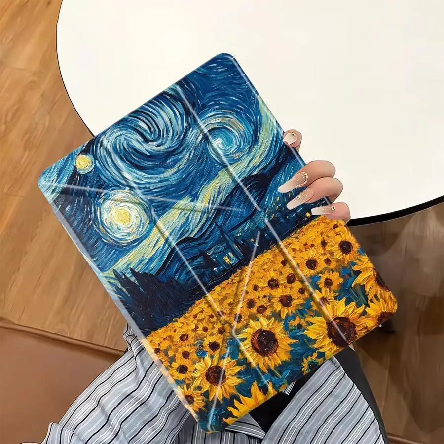 Tablet Case For iPad Pro 2025 Pro 11th 10th 9th 8th 7th 12.9inch Mini 6 7 Air 4 5 M3 M2 1 2 M4 11inch Holder Cover Van Gogh
