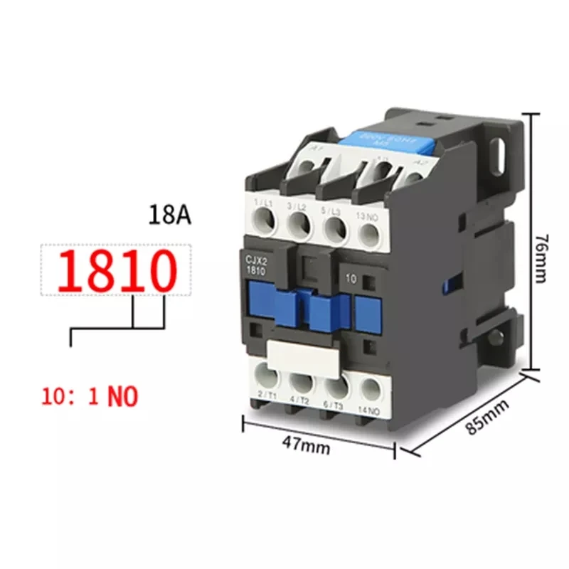 CJX2-1810 18a 3P NO AC contactor 12a LC1-D12 magnetic starter ac220v 380V 110/48/24v Modular Contactor Contacts din rail switch