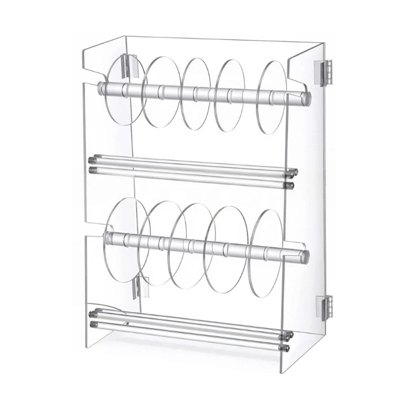 U2JC Acrylic Label Sticker Dispenser For Offices Home Craft With Multiple Slots Clear Storage Rack